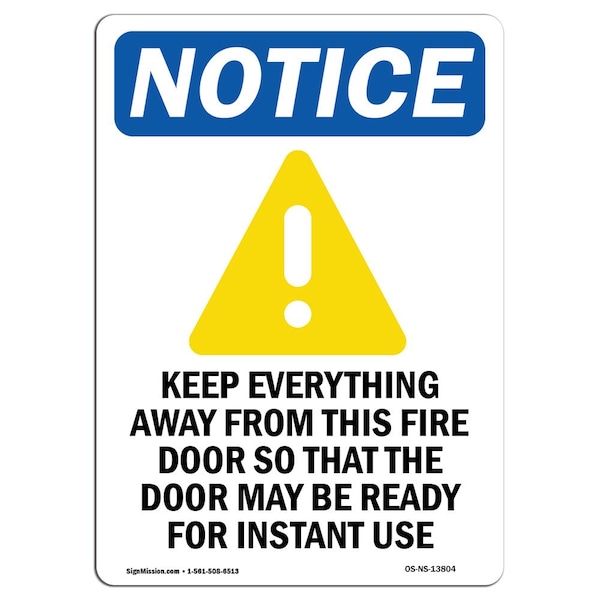 Safety Sign, OSHA Notice, 5" Height, Keep Everything Away Sign With Symbol, Portrait, 10PK
